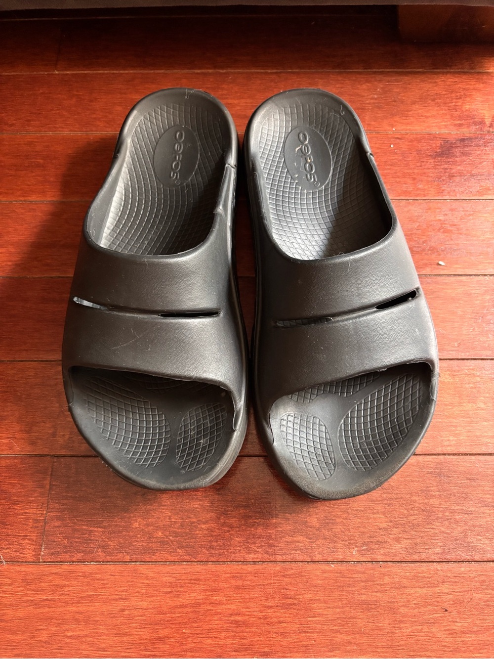 Oofos OOah Black Slide Sandals